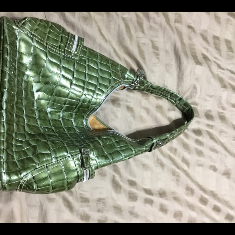 Green leather purse